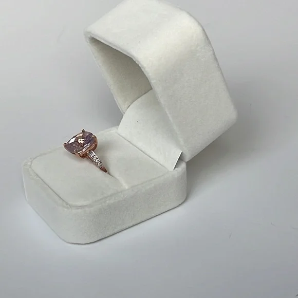 NWT Pink Amethyst/Diamond Rose Gold Ring Size 7 - Picture 12 of 16